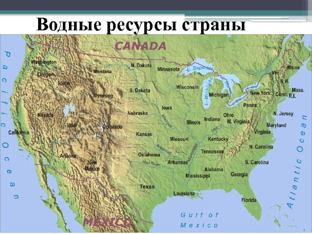 Водные ресурсы страны 