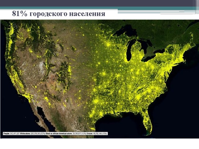 81% городского населения 