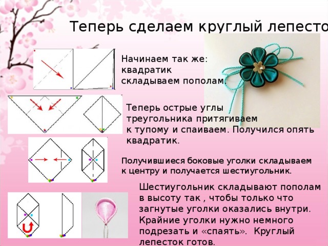 Канзаши лепесток схема
