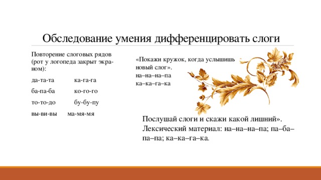 Логопедическое обследование презентация для детей