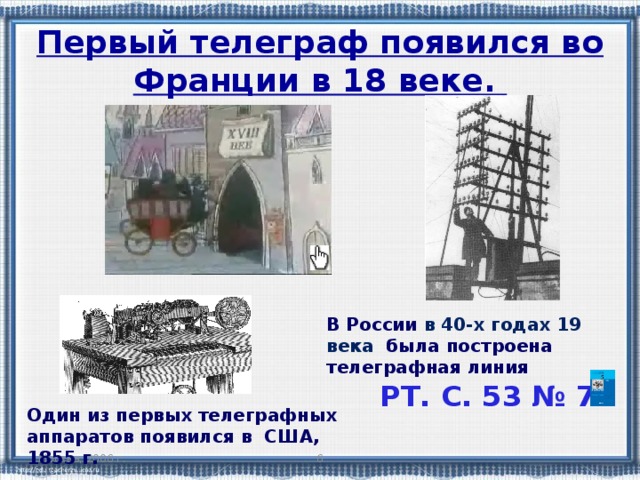 Карта телеграфных линий 19 века