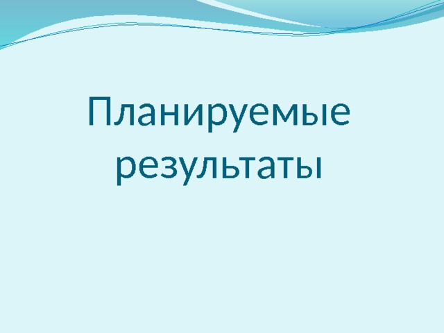 Планируемые результаты 