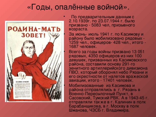 Стихи опаленные войной проект