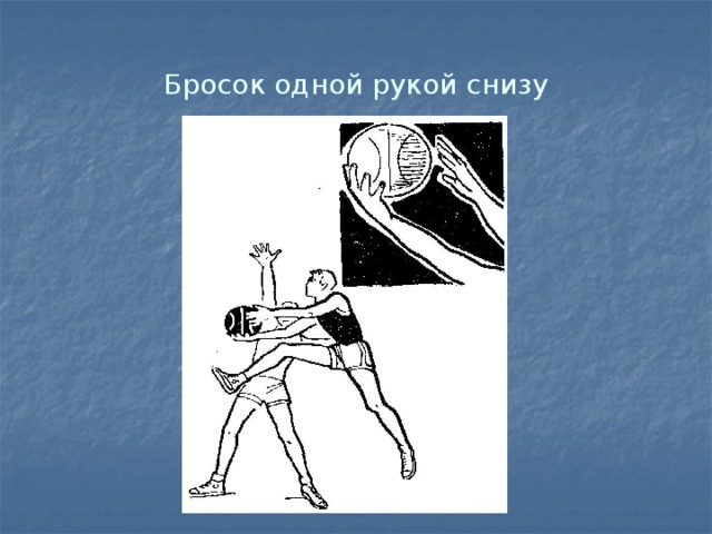 Бросок одной рукой снизу 