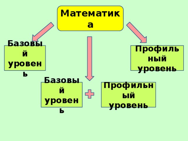 Математика Базовый уровень Профильный уровень Базовый уровень Профильный уровень  