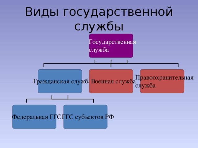 Какие виды государственной службы