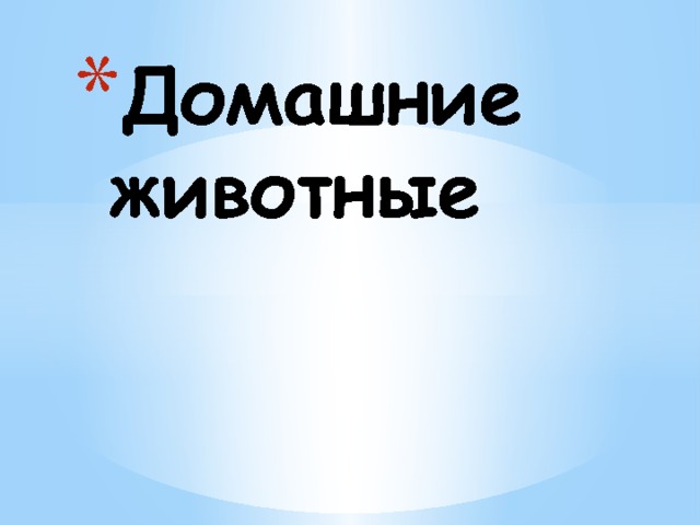 Домашние  животные 