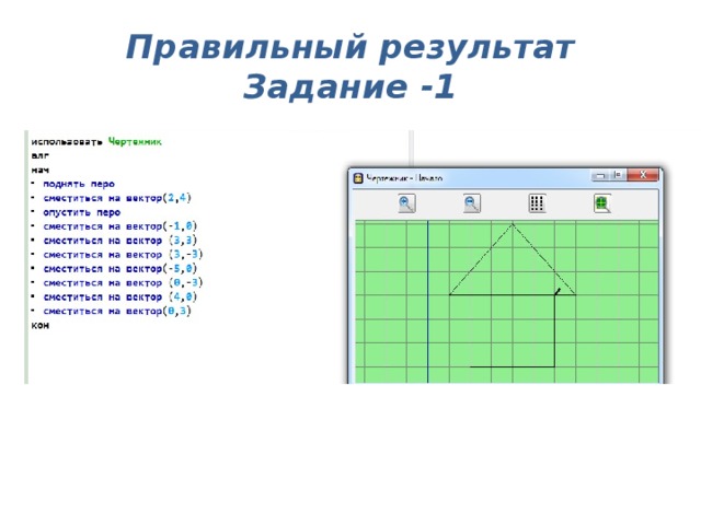 Правильный результат  Задание -1 