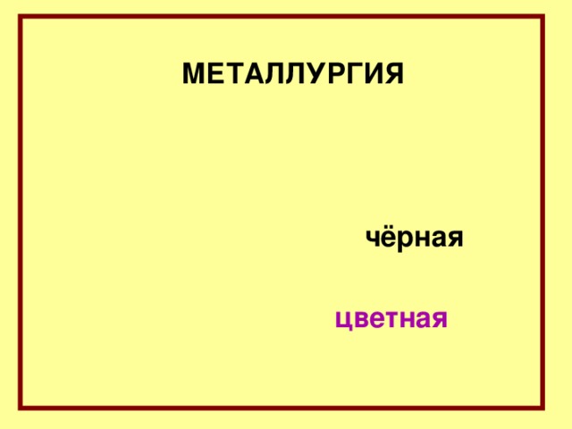 МЕТАЛЛУРГИЯ чёрная цветная