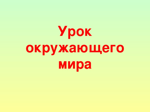Урок окружающего мира 
