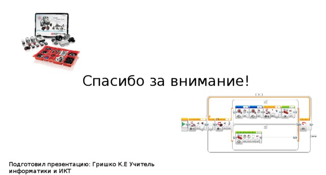 Спасибо за внимание! Подготовил презентацию: Гришко К.Е Учитель информатики и ИКТ