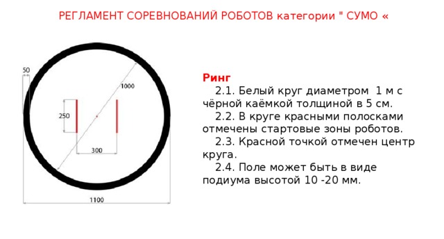 РЕГЛАМЕНТ СОРЕВНОВАНИЙ РОБОТОВ категории 