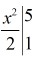 (x^2/2) от 1 до 5