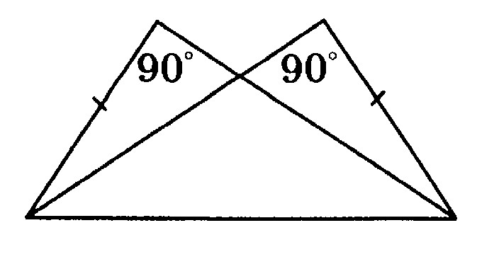 Прямоугольные треугольники изображенные на рисунке равны по указать признак перечислением элементов