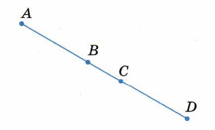 На отрезке ad отмечены точки