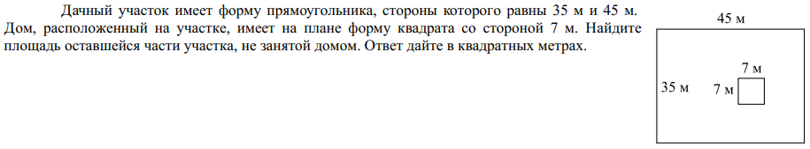 Дачный участок имеет форму прямоугольника стороны которого равны 35 м и 40 м дом